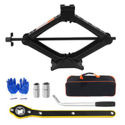 YGDMD scissor jack front view showing compact profile and lifting saddle for safe use