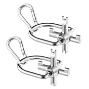 YGUAYINGC front view of two locking cap keys showing compact multi-function heads and portability