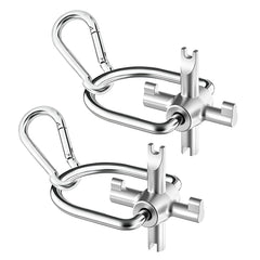YGUAYINGC front view of two locking cap keys showing compact multi-function heads and portability