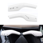 yhcdsea front view of white steering lever cover showing clean fit and aesthetic benefit