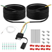 YIBEICO front view of 4-pin plug and full 30ft harness showing reliable connection benefit