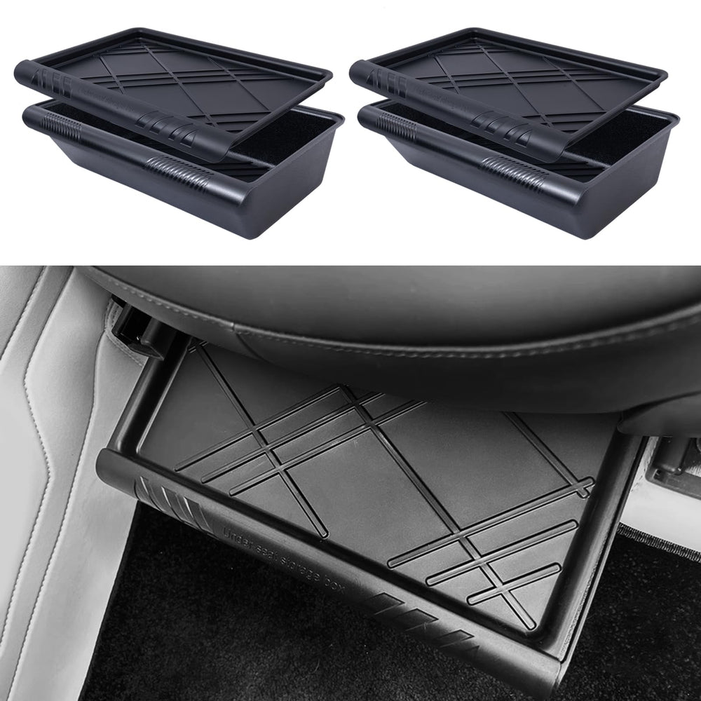 Yieokei Model Y under seat front view showing neat hidden storage and tidy cabin
