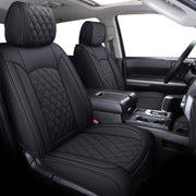 YIERTAI front view of fitted Tundra seat covers showing precise fit and enhanced protection