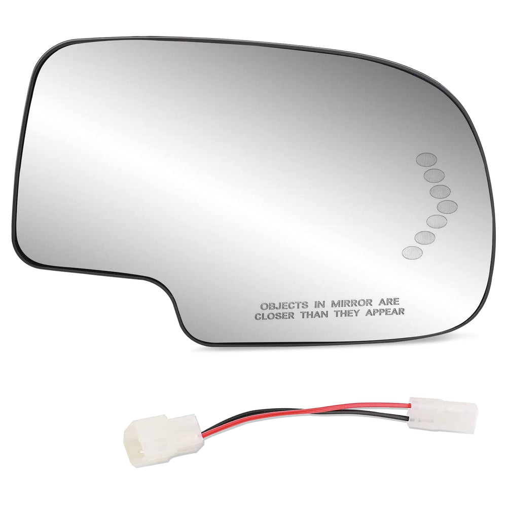 Yikesai right-side mirror glass front packaging showing fit and benefit