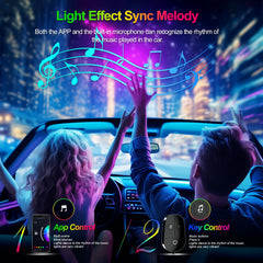 YiLaie close-up in footwell showing LED strip flexibility and durable finish benefit