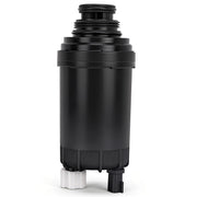 Yinlowa front view of filter showing canister and benefit of easy replacement
