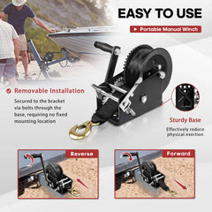YIYITOOLS polyester strap and 45# carbon steel safety pawl hook for secure towing