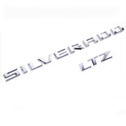Yoaoo front view of Silverado and LTZ emblems showing glossy chrome and OEM look