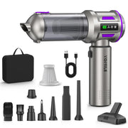 Yomile mini vacuum front view showing compact design and controls for portable cleaning