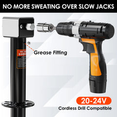 YOMILINK jack being lifted with a cordless drill for faster hookup