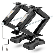 YOMILINK front view of scissor jack showing sturdy base and benefits of stability
