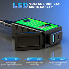 YONHAN Type-C PD and USB-A QC ports close-up for quick top-ups