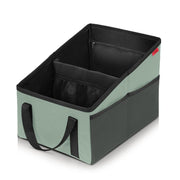 YOOFAN front view of cyan organizer showing pockets and benefits of tidy storage