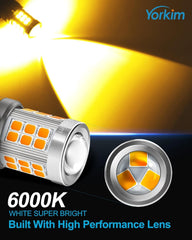 Yorkim projection lens beam pattern concentrating amber light effectively