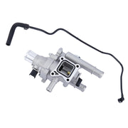 YOUYIEN thermostat housing front view showing durable aluminum finish and improved leak resistance