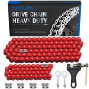 YOXUFA kit packaging showing both red 90 and 42 chains and tools for easy replacement