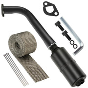 YOXUFA front view of exhaust assembly showing fitment and durable finish