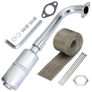 YOXUFA front-profile exhaust muffler showing fit and streamlined design benefit