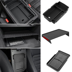 YPHUIKI front view of center console organizer showing tidy compartments and quick access