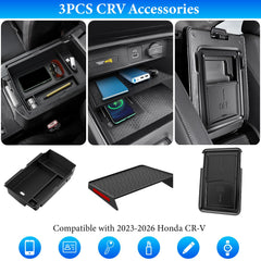 YPHUIKI closeup of upper tray holding phone and sunglasses to keep essentials organized