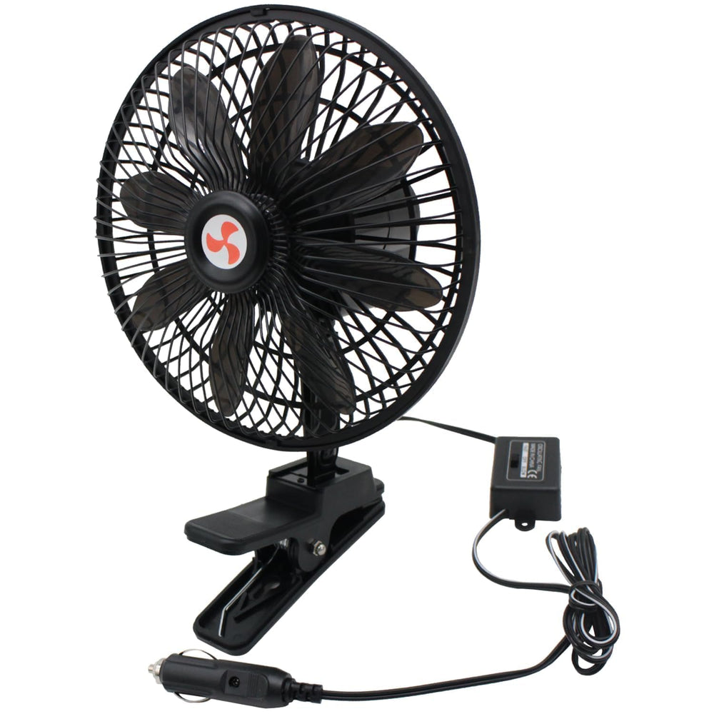 YQSIYU front view of clip fan showing compact design and controls, ideal for cars