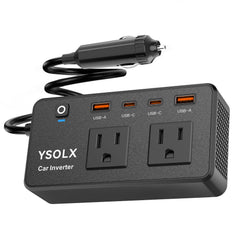 YSOLX front panel showing AC outlets and USB ports for versatile charging