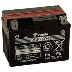 Yuasa YUAM62TZ5 side shot with ruler showing compact dimensions for fitment