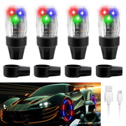 YUERWOVER valve lights front view showing compact caps and easy-fit benefit