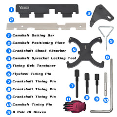 Yuesstloo camshaft locking tool close-up for secure cam positioning during service