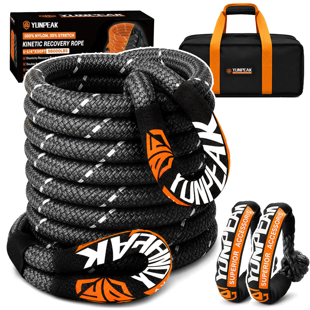 YUNPEAK front packaging showing rope kit and included soft shackles for quick identification