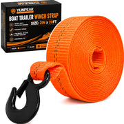 YUNPEAK front view of packaged 2x20ft winch strap showing brand and labeling for reliability