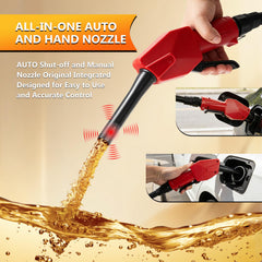 YUTIDO hand nozzle and auto-stop sensor close-up for controlled spill-free transfers