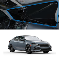 YYCKE front view installed on Civic windshield showing full coverage and sun protection