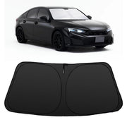 YYCKE front view sun shade installed in Civic reduces interior heat
