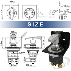 YZQPNB close-up of two 10mm threaded studs with nuts, secure cable attachment