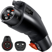 Zanch front view adapter showing NACS to J1772 conversion benefit