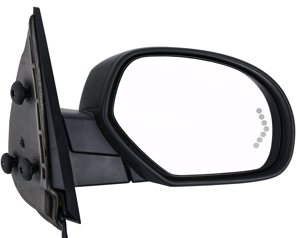 ZAPOSTS passenger-side mirror front view showing full assembly and OE fitment benefit
