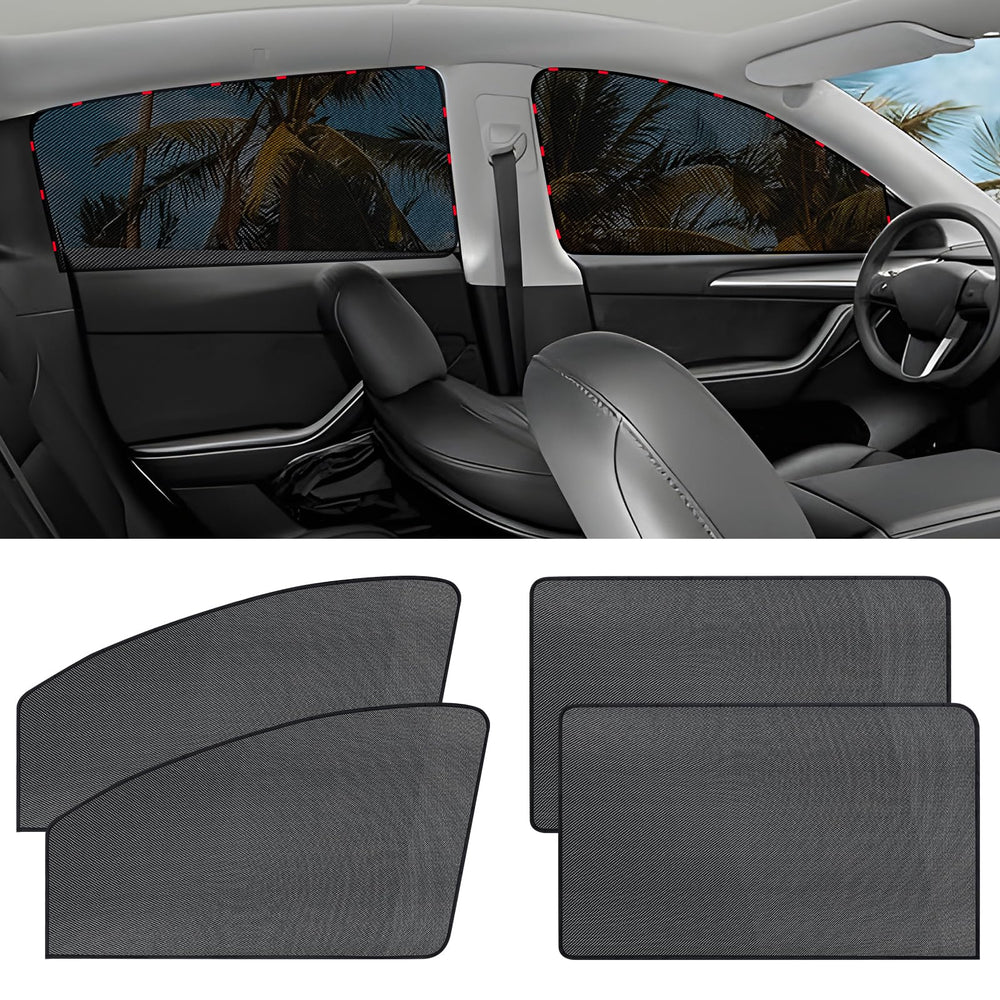 ZATOOTO front view of four-piece sun shade set showing convenience