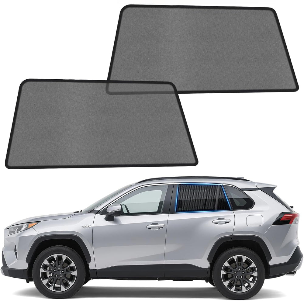 ZATOOTO front view of RAV4 rear shade showing precise fit and sun protection