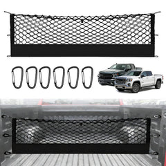 ZAZCQIL front view of truck bed net showing tidy containment benefit