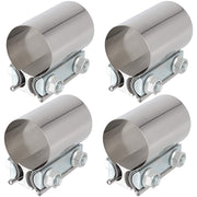 ZEONHAK front view of four 2.5 inch clamps showing durable stainless finish and neat packaging