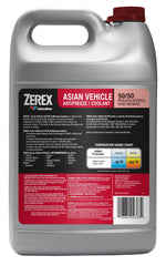 Zerex label close-up highlighting red HOAT formula and OEM compatibility benefit