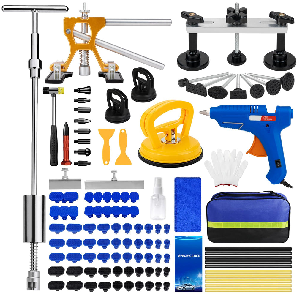 ZEUSFIRE front packaging showing full 135-piece kit and tools for DIY dent repair