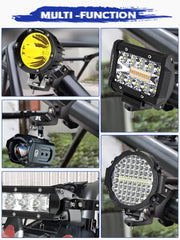 ZIDIYORUO mounted with LED light bar on UTV showcasing aimability and improved trail visibility benefit