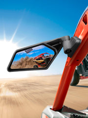 ZIDIYORUO front-mounted mirror on Maverick X3 showing improved rear visibility
