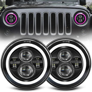 ZIMABLUE front view 7-inch H6024 headlight showing halo and projector for bold styling
