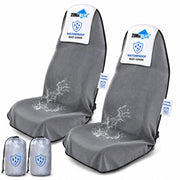 ZIMABLUE front view gray seat cover showing full seat protection and neat fit