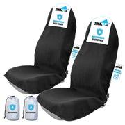 ZIMABLUE front view of two black seat covers showing full coverage and protection