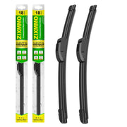 ZIXMMO front packaging showing 18-inch wiper pair and fitment benefits