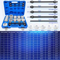 ZKTOOL sleeve size array laid out to identify correct diameter fit